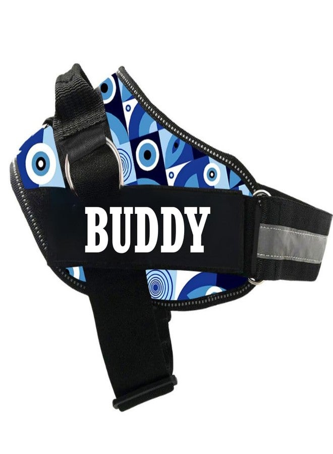 KIKA Pets Original Buddy Dog Harness | Dog Vest Harness, Extra Small Size (for Below 5 Kgs Dogs) Evil Eye Dog Harness,Evil Eye with Leash-Black Blue - Image 1